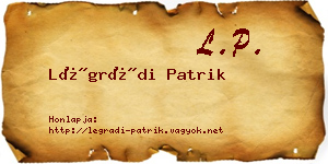 Légrádi Patrik névjegykártya